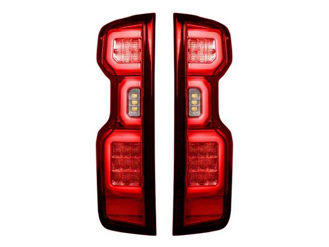 OLED Tail Lights; Chrome Housing; Red Lens (20-23 Silverado 2500 HD w/ Factory LED Tail Lights)