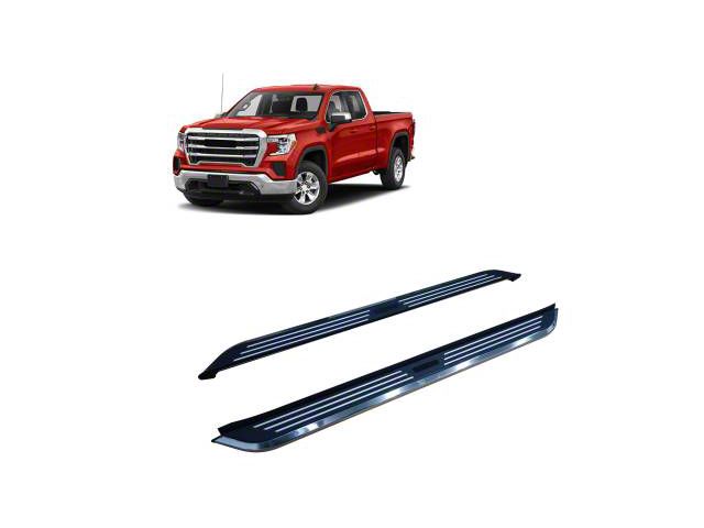 Pinnacle Running Boards; Black and Silver (20-24 Silverado 2500 HD Crew Cab)