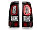 Plank Style LED Tail Lights; Black Housing; Clear Lens (01-02 Silverado 2500 HD)