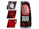 Plank Style LED Tail Lights; Black Housing; Clear Lens (01-02 Silverado 2500 HD)