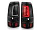 Plank Style LED Tail Lights; Black Housing; Clear Lens (01-02 Silverado 2500 HD)