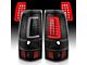 Plank Style LED Tail Lights; Black Housing; Clear Lens (01-02 Silverado 2500 HD)