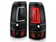 Plank Style LED Tail Lights; Black Housing; Clear Lens (03-06 Silverado 2500 HD)