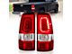 Plank Style LED Tail Lights; Chrome Housing; Red/Clear Lens (01-02 Silverado 2500 HD)