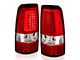 Plank Style LED Tail Lights; Chrome Housing; Red/Clear Lens (01-02 Silverado 2500 HD)