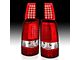 Plank Style LED Tail Lights; Chrome Housing; Red/Clear Lens (01-02 Silverado 2500 HD)