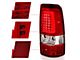 Plank Style LED Tail Lights; Chrome Housing; Red/Clear Lens (01-02 Silverado 2500 HD)