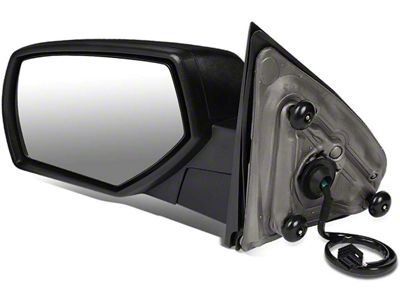 Powered Heated Towing Mirror; Driver Side; Black (15-19 Silverado 2500 HD)