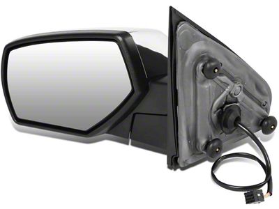 Powered Heated Towing Mirror; Driver Side; Chrome (15-19 Silverado 2500 HD)