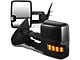 Powered Heated Towing Mirrors with with Smoked LED Turn Signals; Black (15-17 Silverado 2500 HD)