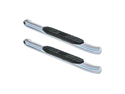 Pro Traxx 4-Inch Oval Side Step Bars; Stainless Steel (15-19 6.6L Duramax Silverado 2500 HD Regular Cab)