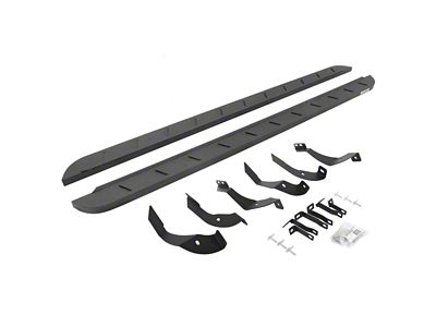 Go Rhino RB10 Slim Running Boards; Protective Bedliner Coating (15-19 6.6L Duramax Silverado 2500 HD Crew Cab)