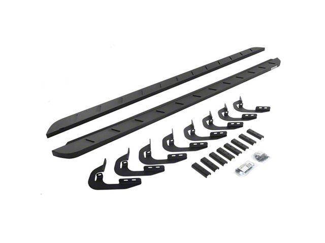 Go Rhino RB10 Slim Running Boards; Textured Black (15-19 6.0L Silverado 2500 HD Double Cab)