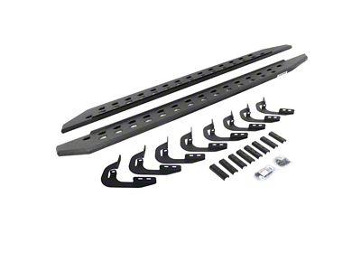 Go Rhino RB20 Slim Running Boards; Protective Bedliner Coating (15-19 6.0L Silverado 2500 HD Crew Cab)