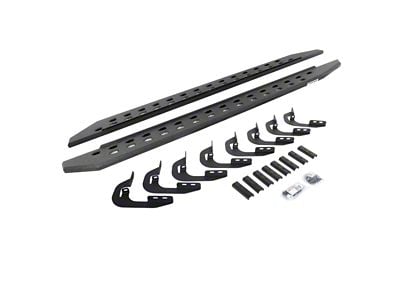 Go Rhino RB20 Slim Running Boards; Protective Bedliner Coating (15-19 6.0L Silverado 2500 HD Double Cab)