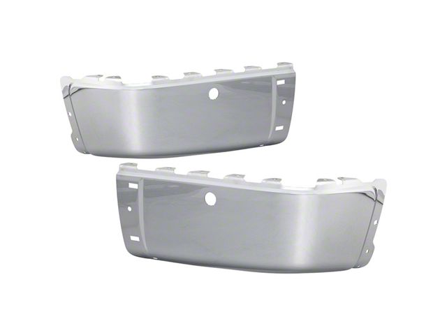 Rear Bumper Cap Ends; Pre-Drilled for Backup Sensors; Chrome (07-13 Silverado 2500 HD)