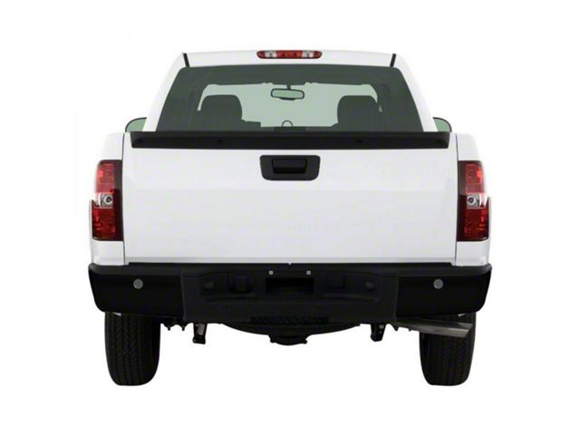 Rear Bumper Cover; Pre-Drilled for Backup Sensors; Gloss Black (07-14 Silverado 2500 HD)