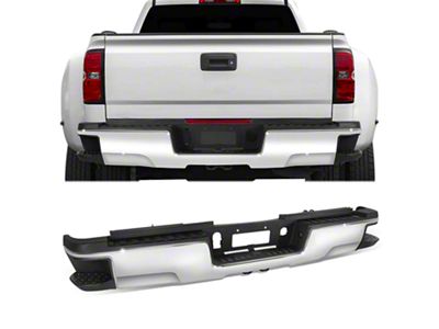 Rear Bumper; Not Pre-Drilled for Backup Sensors; Chrome (15-19 Silverado 2500 HD w/ Hitch Draw Bar)