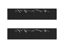 Rear Door Sill Protection with Mountain Logo; Textured Black (15-24 Silverado 2500 HD Crew Cab)