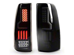 Renegade Series V2 LED Tail Lights; Black Housing; Smoked Lens (01-06 Silverado 2500 HD)