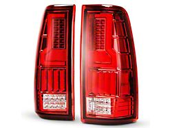 Renegade Series V2 LED Tail Lights; Chrome Housing; Red Lens (01-06 Silverado 2500 HD)