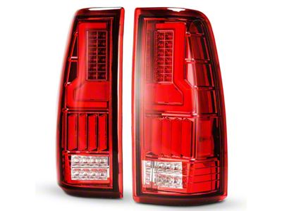 Renegade Series V2 LED Tail Lights; Chrome Housing; Red Lens (01-06 Silverado 2500 HD)