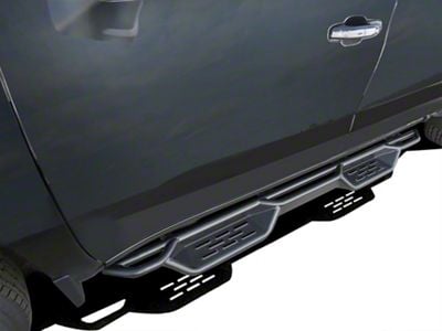 Round Tube Drop Style Nerf Side Step Bars; Black (20-24 Silverado 2500 HD Crew Cab)