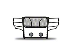 Rugged Heavy Duty Grille Guard with 5.30-Inch Black Round LED Lights; Black (11-14 Silverado 2500 HD)