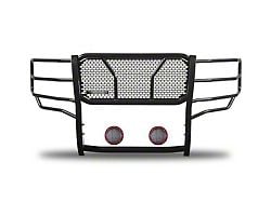 Rugged Heavy Duty Grille Guard with 5.30-Inch Red Round LED Lights; Black (11-14 Silverado 2500 HD)