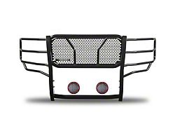 Rugged Heavy Duty Grille Guard with 5.30-Inch Red Round LED Lights; Black (15-19 Silverado 2500 HD)