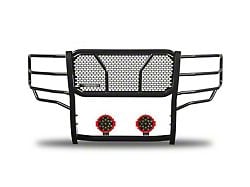 Rugged Heavy Duty Grille Guard with 7-Inch Red Round LED Lights; Black (11-14 Silverado 2500 HD)