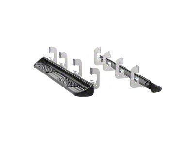 Stainless Side Entry Running Boards; Rocker Mount; Textured Black (15-19 6.0L Silverado 2500 HD Crew Cab)