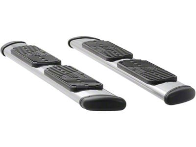 Regal 7-Inch Oval Side Step Bars; Rocker Mount; Polished Stainless (07-13 6.0L Silverado 2500 HD Extended Cab)