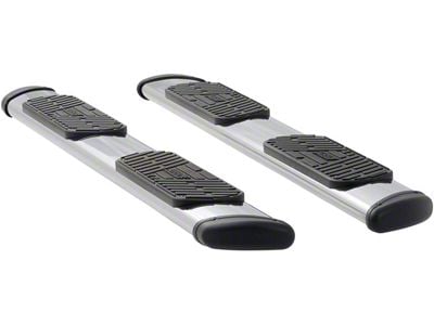 Regal 7-Inch Oval Side Step Bars; Rocker Mount; Polished Stainless (07-14 6.0L Silverado 2500 HD Crew Cab)