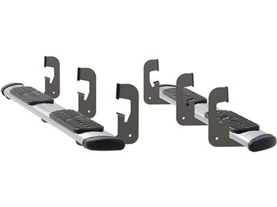 Regal 7-Inch Oval Side Step Bars; Rocker Mount; Polished Stainless (15-18 6.0L Silverado 2500 HD Crew Cab)