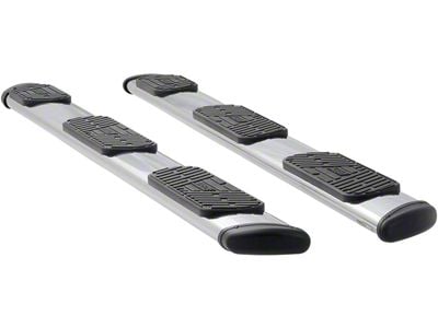 Regal 7-Inch Wheel-to-Wheel Oval Side Step Bars; Polished Stainless (07-14 6.0L Silverado 2500 HD Crew Cab w/ 6.50-Foot Standard Box)