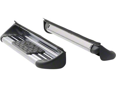 Stainless Side Entry Running Boards; Rocker Mount; Polished (07-14 6.0L Silverado 2500 HD Regular Cab)