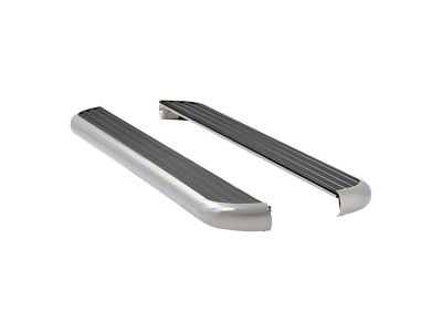 MegaStep 6.50-Inch Running Boards without Mounting Brackets; Polished Stainless (07-19 6.0L Silverado 2500 HD Regular Cab w/ 8-Foot Long Box; 07-19 6.0L Silverado 2500 HD Crew Cab)