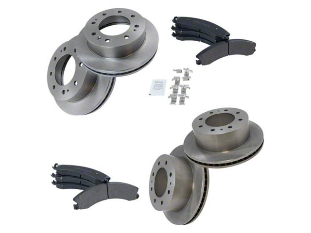 Semi-Metallic 8-Lug Brake Rotor and Pad Kit; Front and Rear (12-19 Silverado 2500 HD)