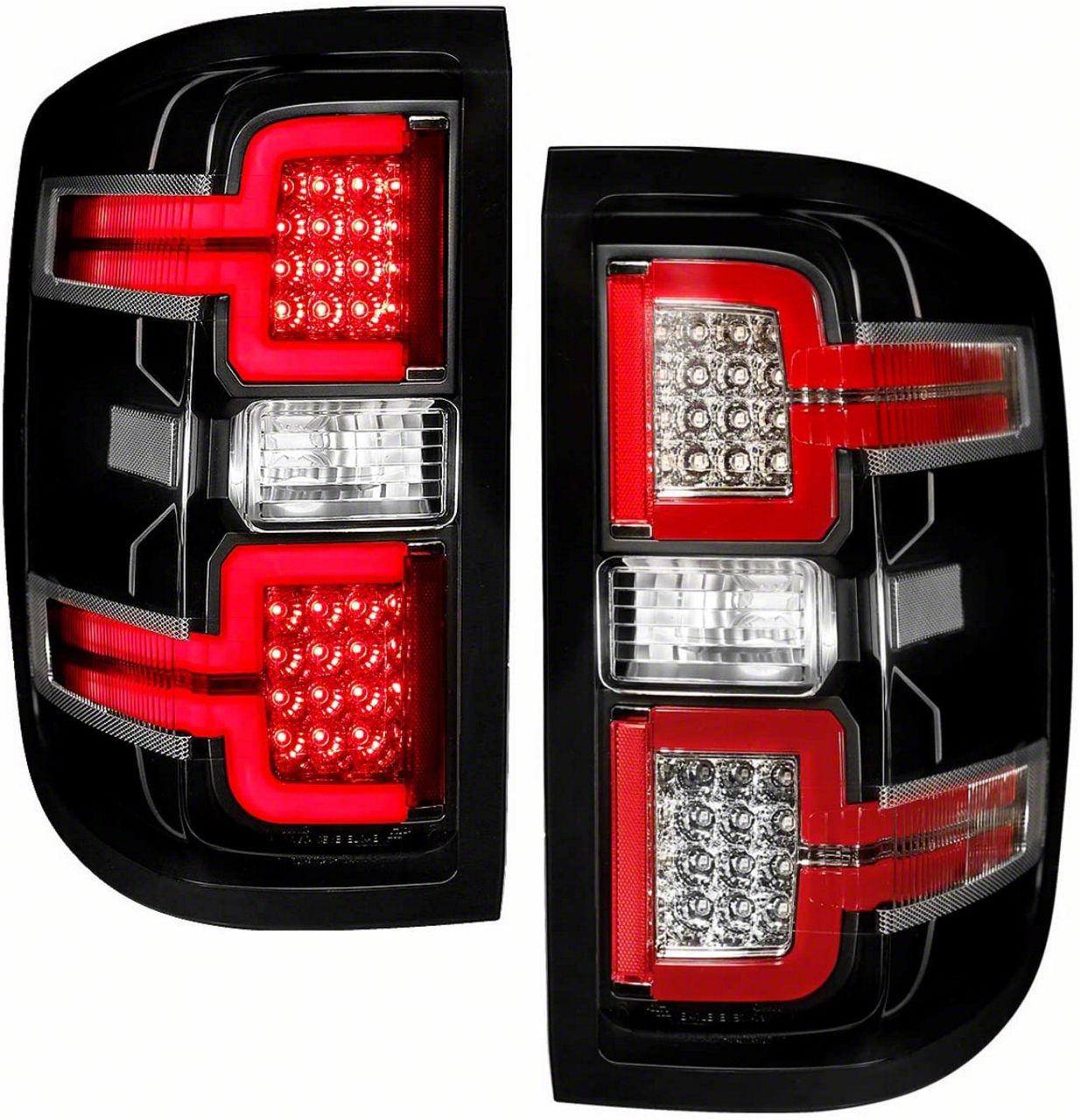 Silverado 2500 Sequential LED Tail Lights; Black Housing; Clear Lens ...