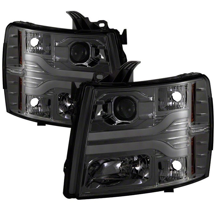 Silverado 2500 Signature Series Version 3 LED DRL Projector Headlights ...