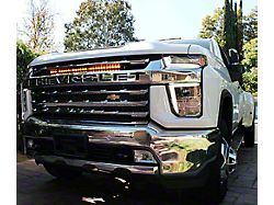 Single 30-Inch White LED Light Bar with Grille Mounting Brackets (20-25 Silverado 2500 HD)