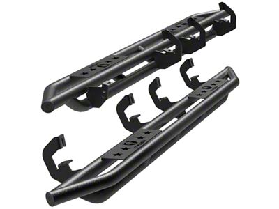 Star Armor Side Step Bars; Textured Black (07-19 Silverado 2500 HD Extended/Double Cab)
