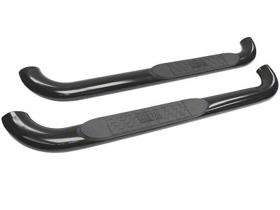 Platinum 4-Inch Oval Side Step Bars; Black (07-14 Silverado 2500 HD Regular Cab)