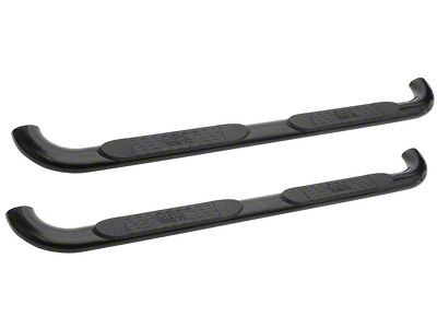 Platinum 4-Inch Oval Side Step Bars; Black (07-14 Silverado 2500 HD Crew Cab)