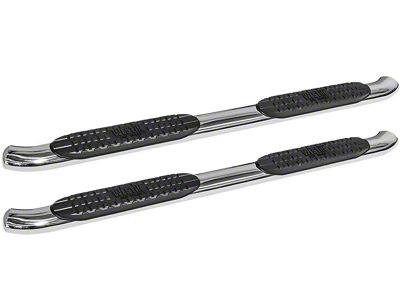 Pro Traxx 4-Inch Oval Side Step Bars; Stainless Steel (08-13 Silverado 2500 HD Extended Cab)