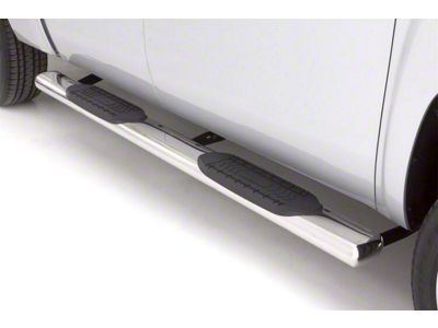 6-Inch Oval Straight Nerf Side Step Bars; Polished Stainless (07-14 Silverado 2500 HD Regular Cab)