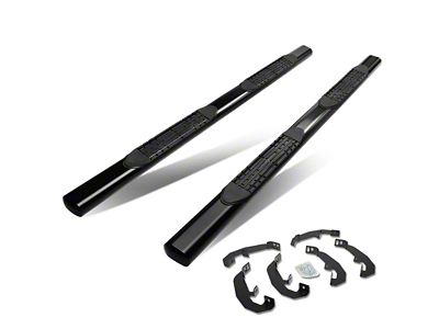 4-Inch Nerf Side Step Bars; Black (20-25 Silverado 2500 HD Double Cab)