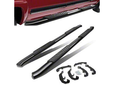 5-Inch Nerf Side Step Bars; Black (20-25 Silverado 2500 HD Crew Cab)