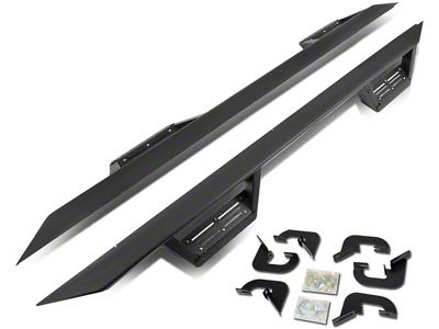 Drop Step Side Step Bars; Textured Black (07-19 Silverado 2500 HD Extended/Double Cab